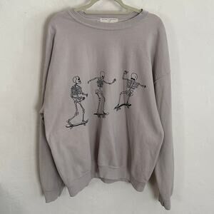 UO x Project Social T Skateboard Skeletons Sweatshirt L/XL Oversized